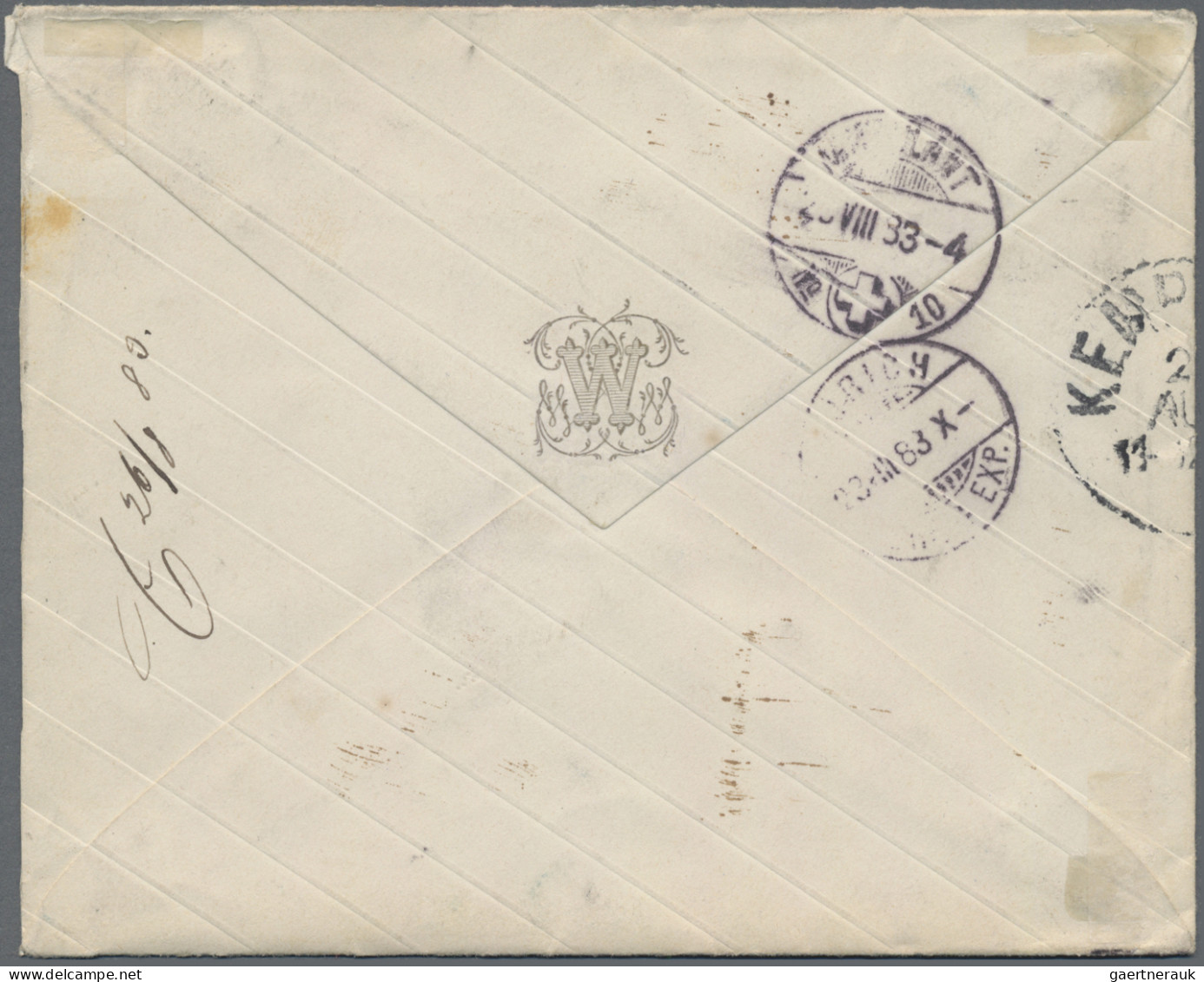 Schweiz - Portomarken: 1883-84 Vier ungenügend frankierte Briefe aus Elberfeld (