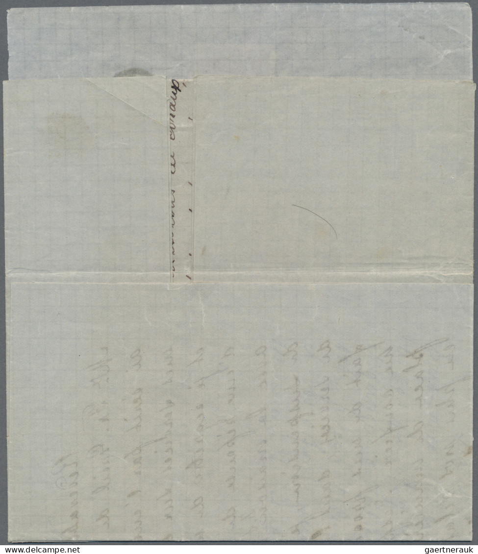 Turkey: 1871 Entire Letter From Alep To Genoa, Italy Via Alexandrette, Beyrouth, - Cartas & Documentos