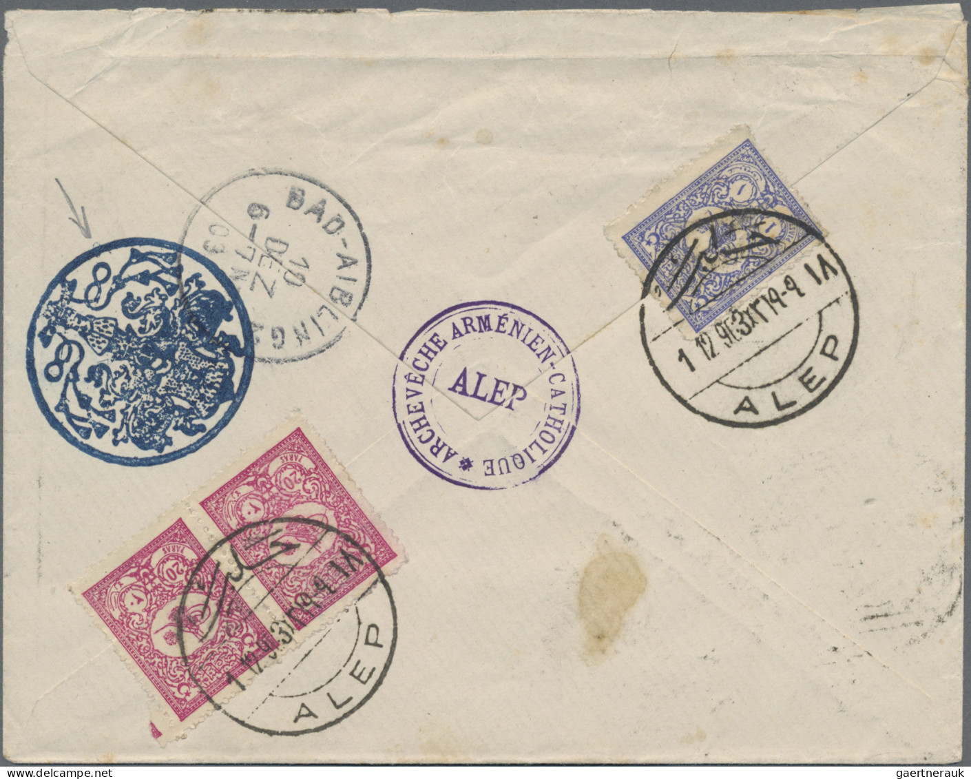 Turkey: 1903: Registered Envelope From Turkey (Alep) To Bavaria (Bad Aibling). F - Lettres & Documents