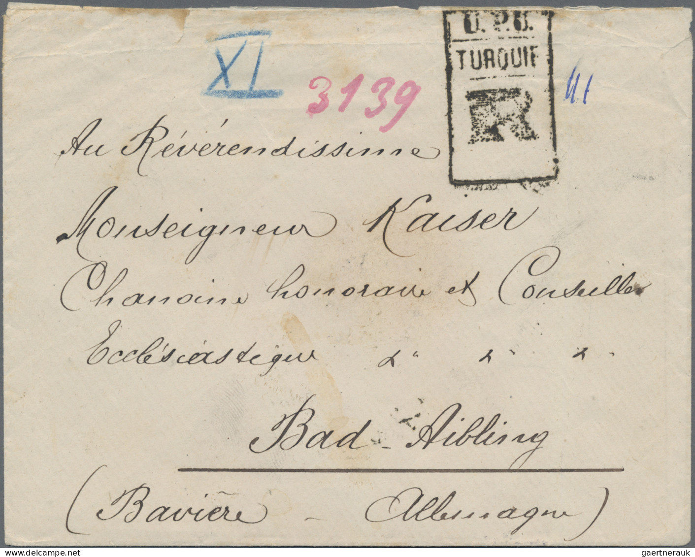 Turkey: 1903: Registered Envelope From Turkey (Alep) To Bavaria (Bad Aibling). F - Briefe U. Dokumente