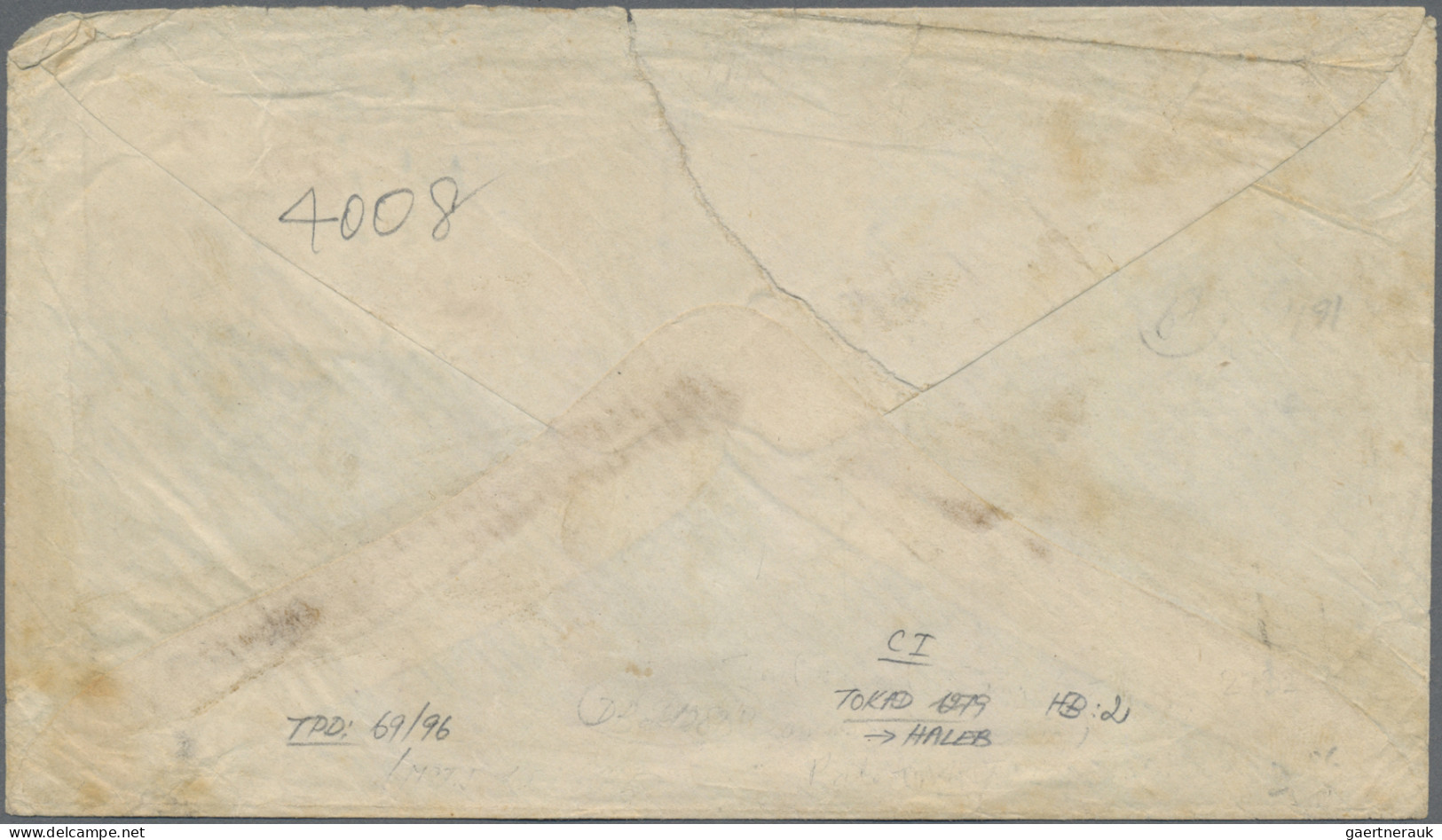 Turkey - Post Marks: "TOKAD" 1876 (c.): Cover To Aleppo Franked By Two Singles O - Autres