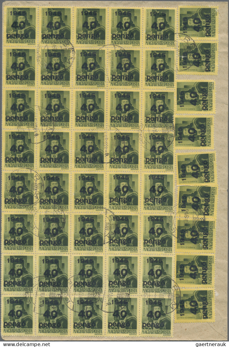 Hungary: 1946: Spectacular Envelope With 62 Inflation Stamps (817 - 50x, 835 - 2 - Brieven En Documenten