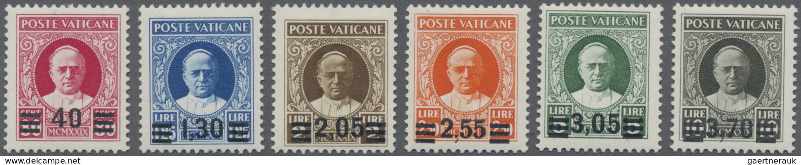 Vatican City: 1934, Papst Pius XI Mit Aufdruck Sog. "Provisorien" Kompl. Mit Sau - Unused Stamps