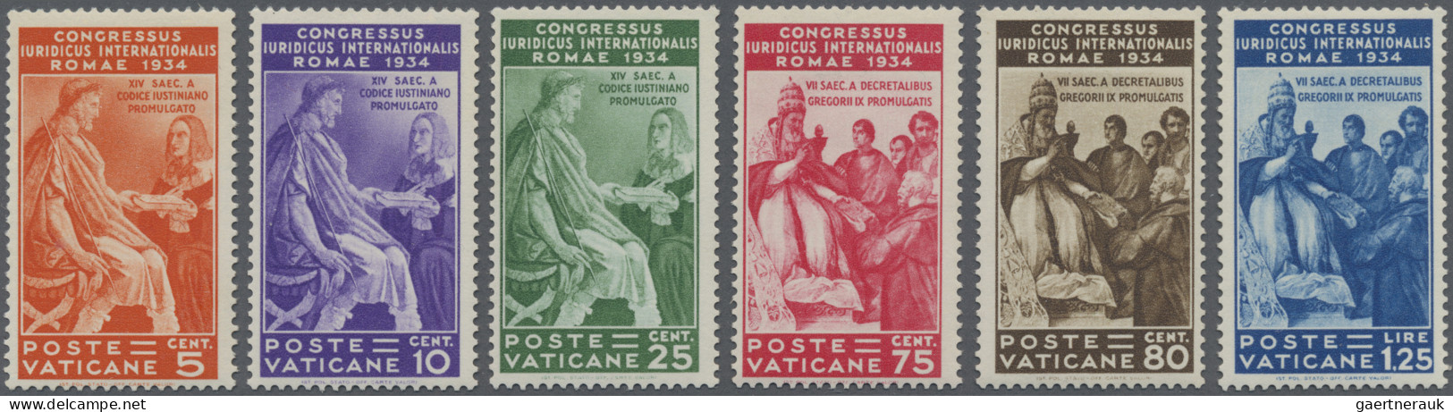 Vatican City: 1935, 5 C. - 1.25 L. International Congress Of Jurists, Complete S - Ungebraucht