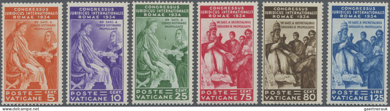 Vatican City: 1935, 5 C. - 1.25 L. International Congress Of Jurists, Complete S - Nuovi