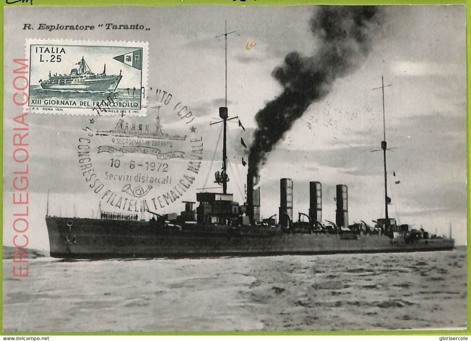Ad3359 - ITALY - Postal History - MAXIMUM CARD - 1972 - Ships - Bateaux