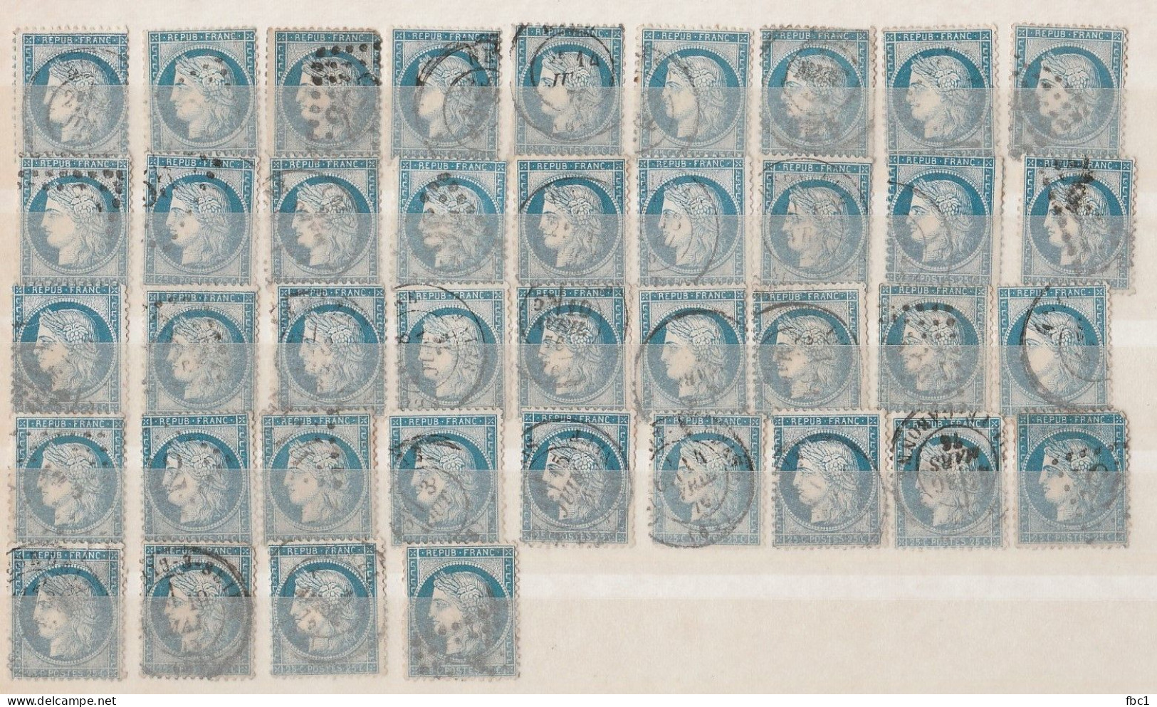 Lot De 40 Timbres Cérès  N°60  25 Centimes Pour étude ( Collection ) - 1871-1875 Ceres