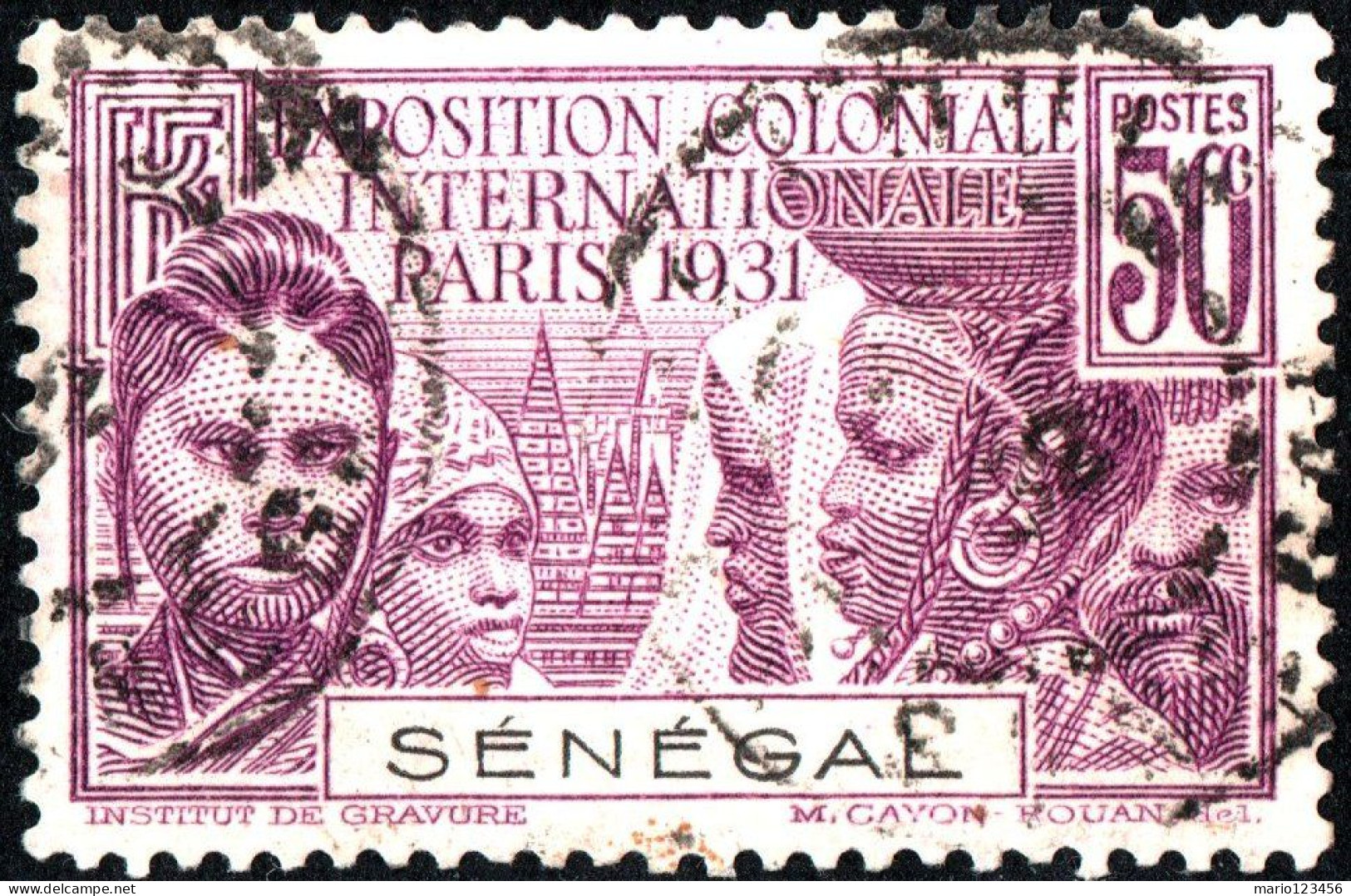 SENEGAL, ESPOSIZIONE COLONIALE, 1931, USATI Mi:SN 115, Scott:SN 139, Yt:SN 111 - Usati