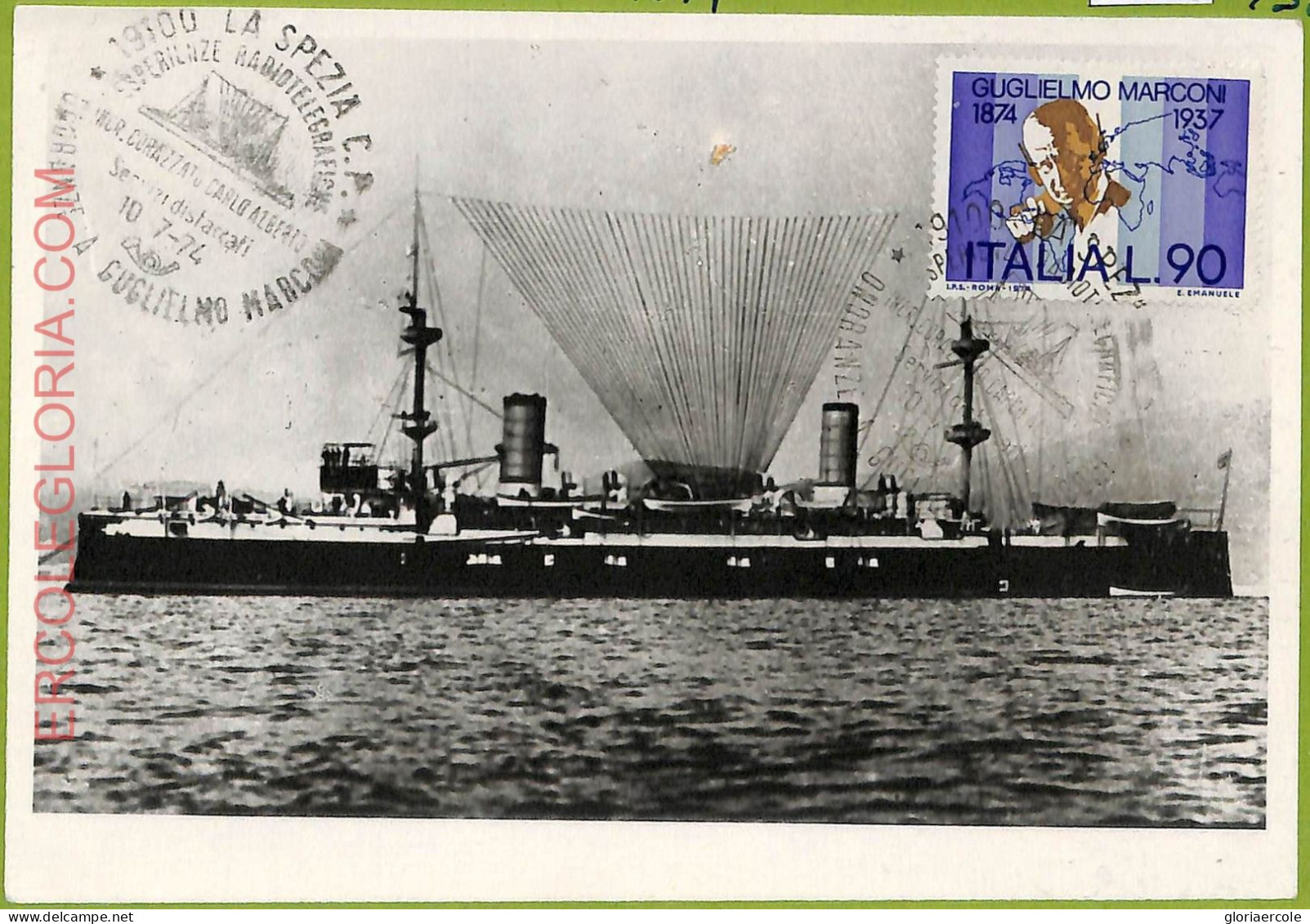 Ad3362 - ITALY - Postal History - MAXIMUM CARD - 1974 - SHIP - Ships