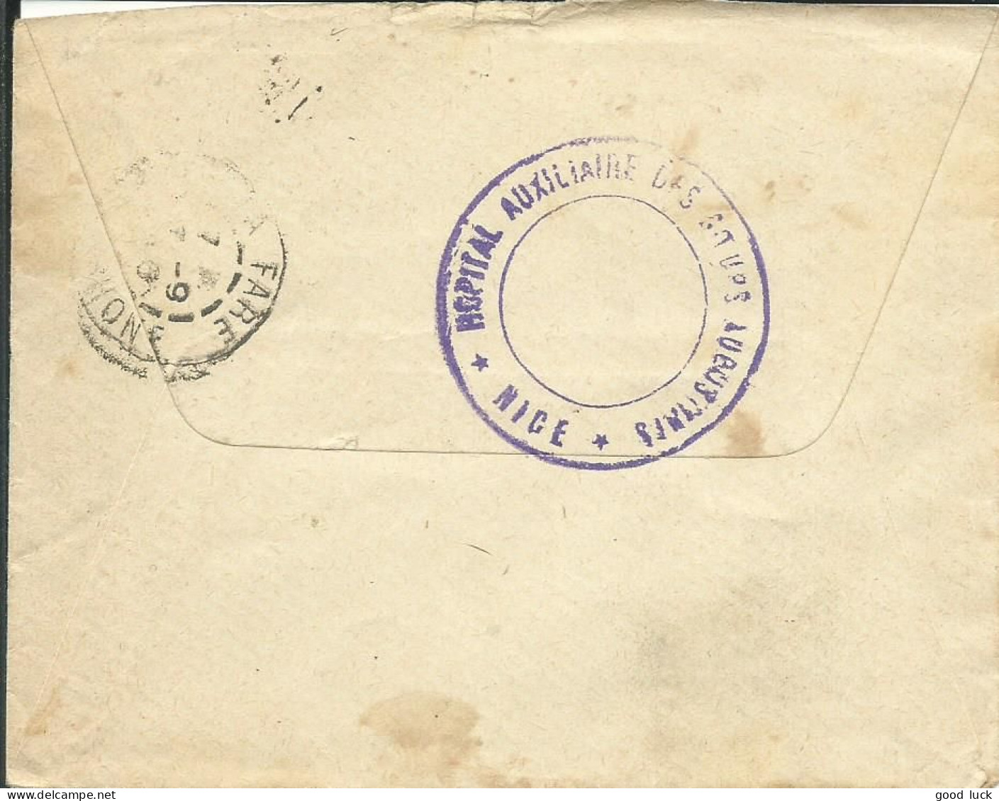 FRANCE LETTRE HOPITAL NICE POUR NICE ( ALPES MARITIMES ) DE 1916  LETTRE COVER - Oorlog 1914-18