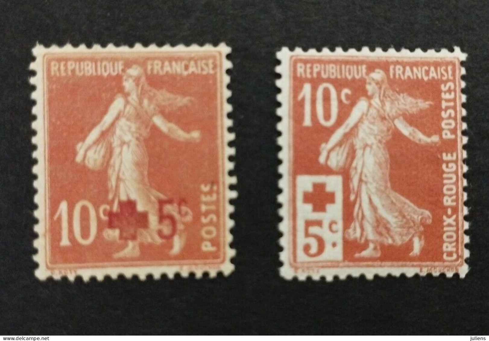 FRANCE CROIX ROUGE SEMEUSE N 146 147 DE 1914 NEUF** COTE +110€ #278 - Unused Stamps