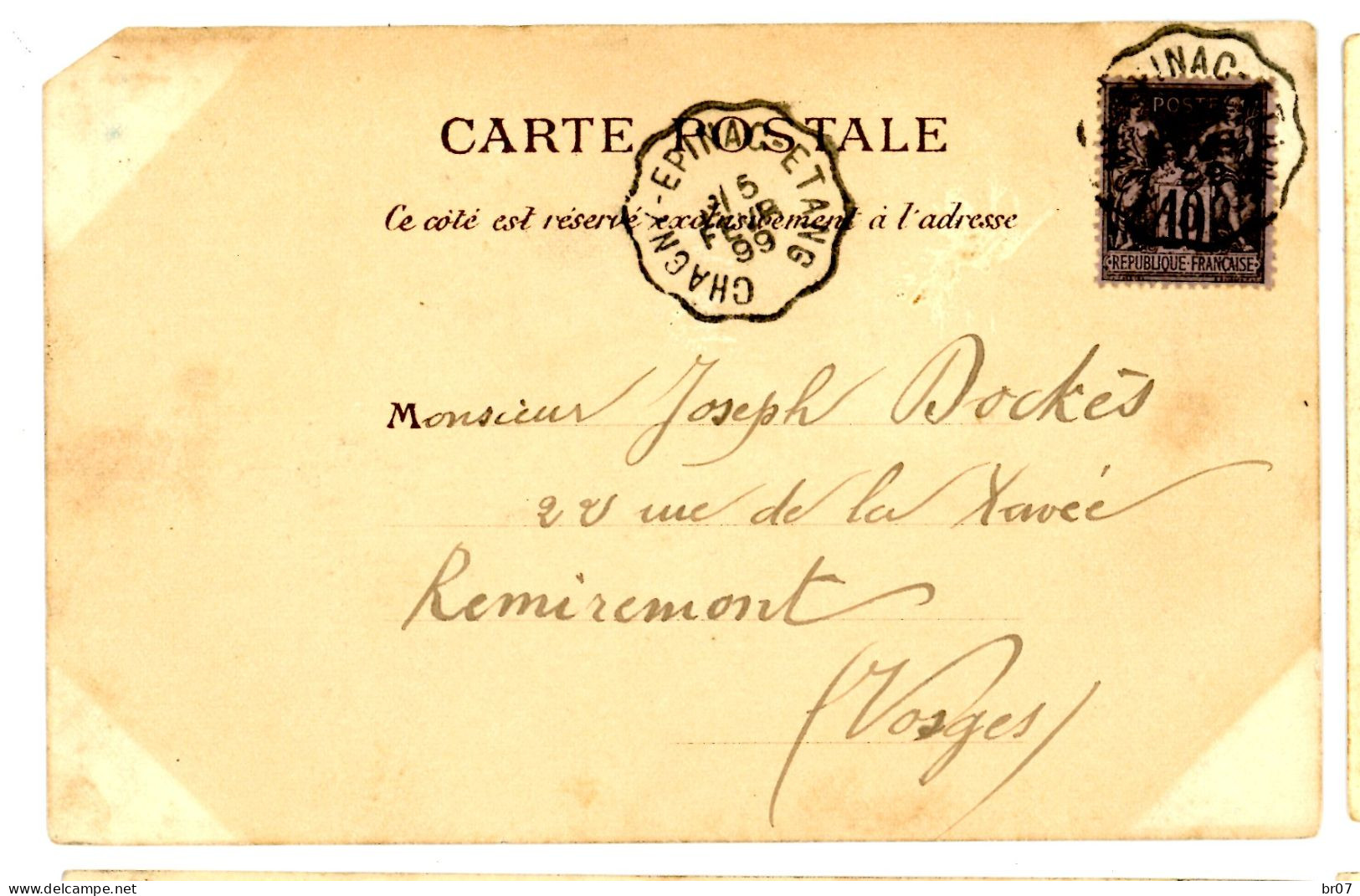 SAONE ET LOIRE SAGE CP 1899 CONVOYEUR LIGNE CHAGNY-EPINAC-ETANG  / N°89 VOIR LES SCANS - 1877-1920: Période Semi Moderne