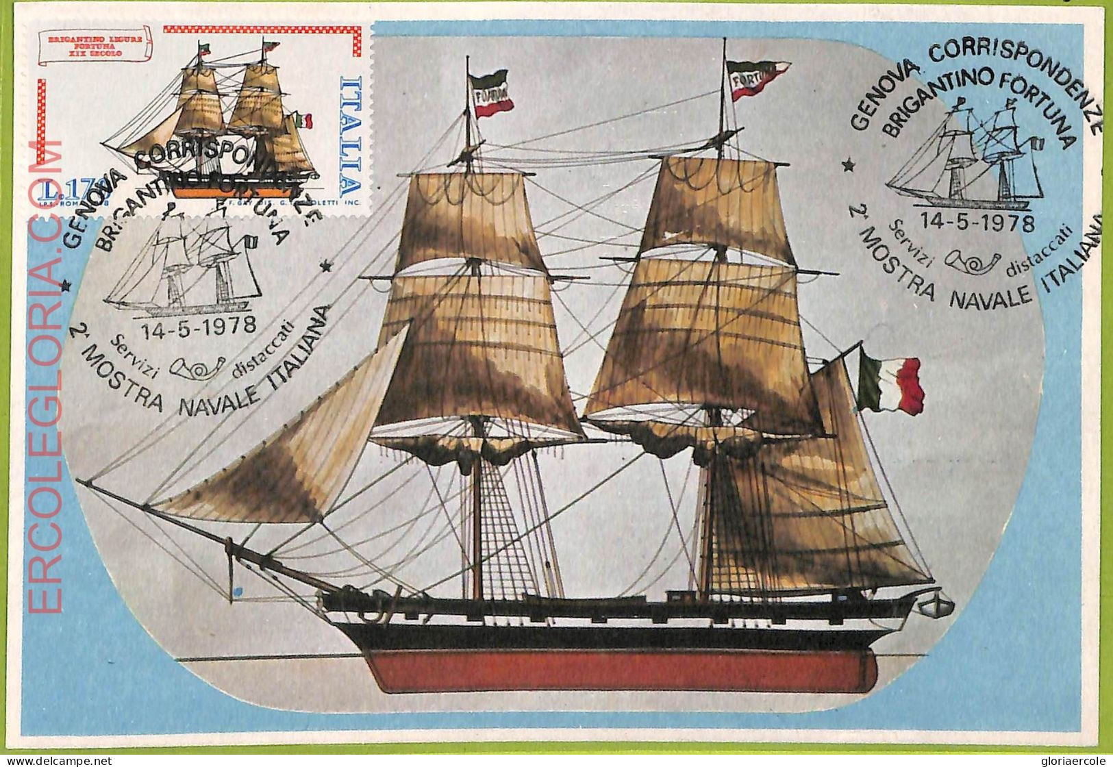 Ad3368 - ITALY - Postal History - MAXIMUM CARD - 1978 - Ships - Schiffe