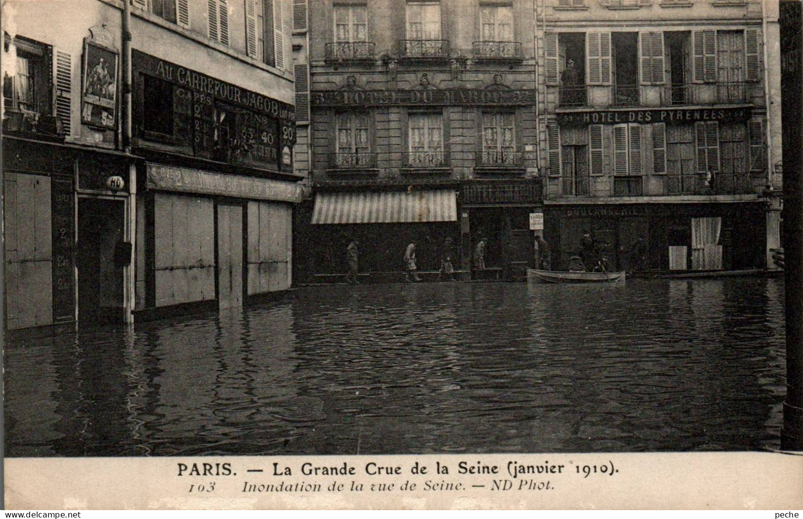 N°1410 W -cpa Paris -la Grande Crue De La Seine- - Alluvioni Del 1910
