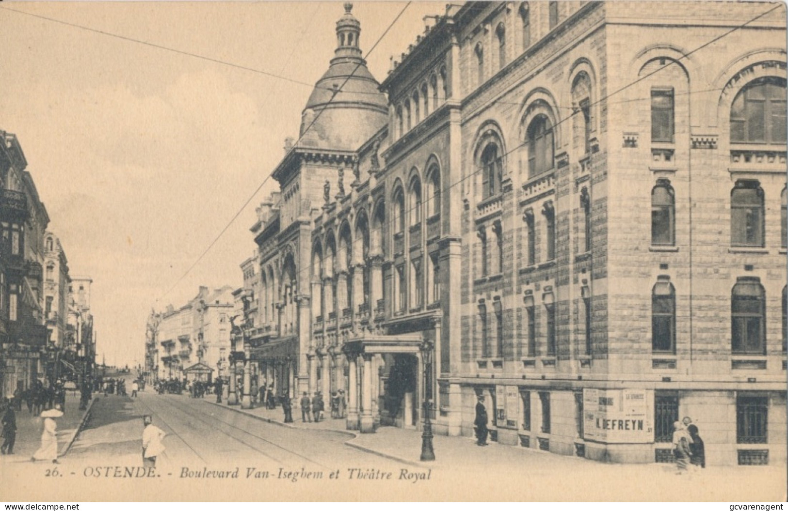 OOSTENDE.                          LE BOULEVARD VAN ISEGHEM ET LE THEATRE ROYA                            2 AFBEELDINGEN - Oostende