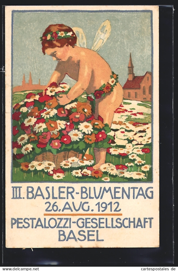 Künstler-AK Basel, III. Blumentag 1912, Pestalozzi-Gesellschaft  - Basilea