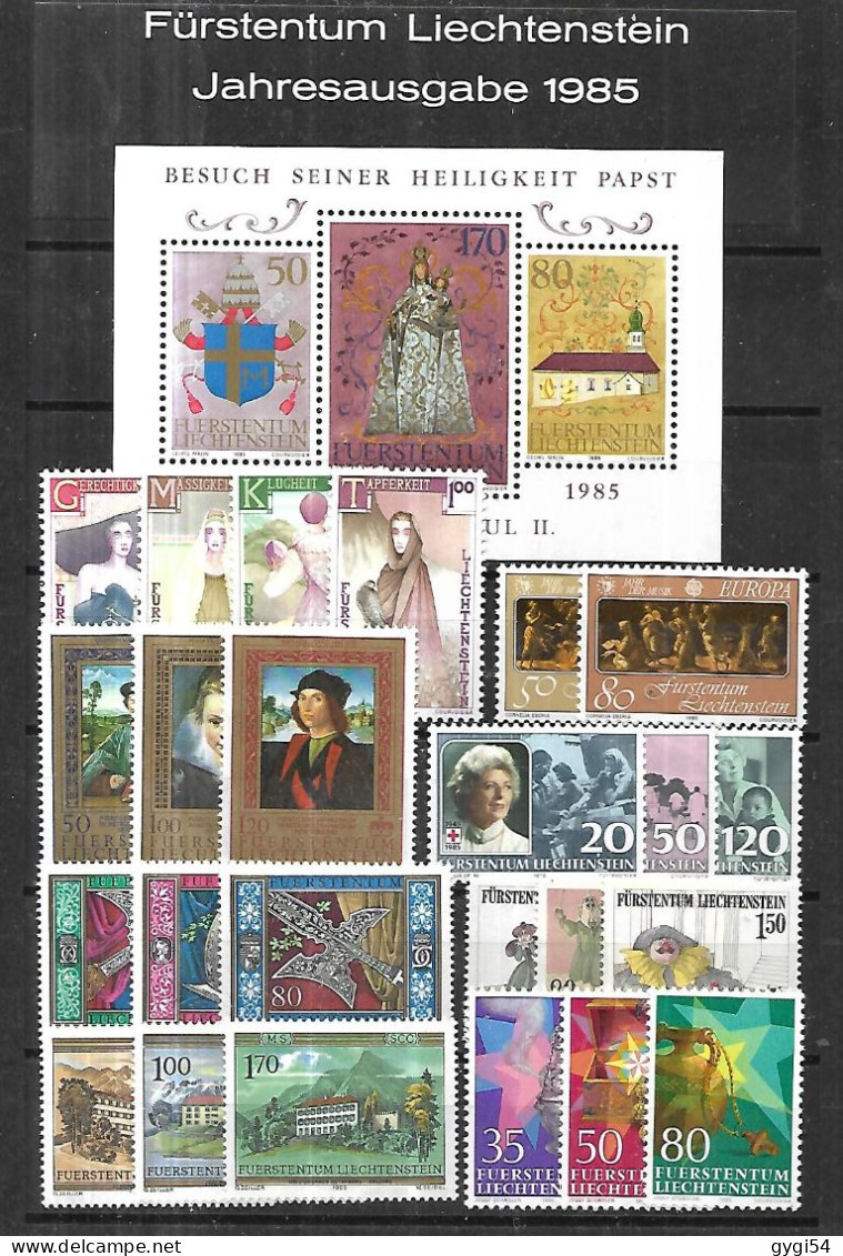 Liechtenstein - Année Complète 1985 N** MNH - Unused Stamps