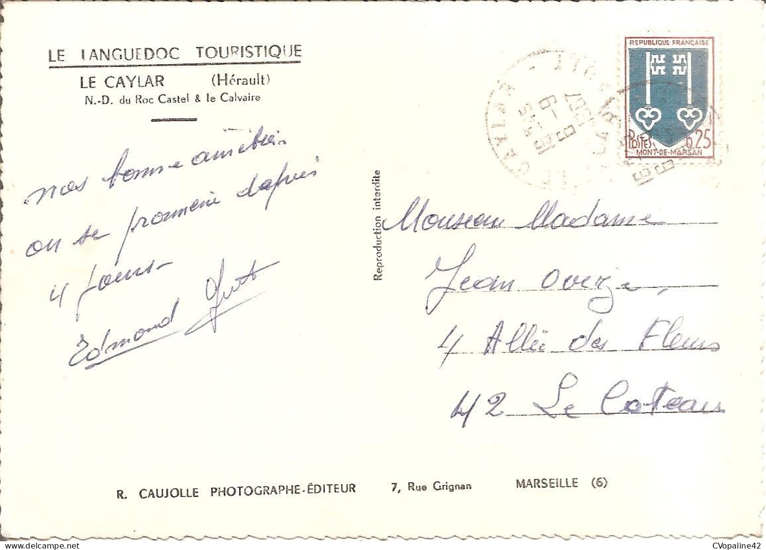 LE CAYLAR (34) N.D. Du Roc Castel Et Le Calvaire (Photo R. CAUJOLLE , Marseille) (LE LANGUEDOC TOURISTIQUE) CPSM  GF - Sonstige & Ohne Zuordnung