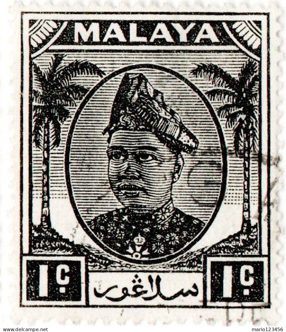 MALAYA, SELANGOR, SULTANO HIDAMUDDIN, 1949, USATI Mi:MY-SE 53, Scott:MY-SE 80, Yt:MY-SE 47 - Selangor