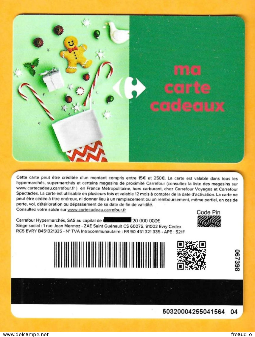 Carte Cadeau CARREFOUR Avec QR Code - Tarjetas De Regalo