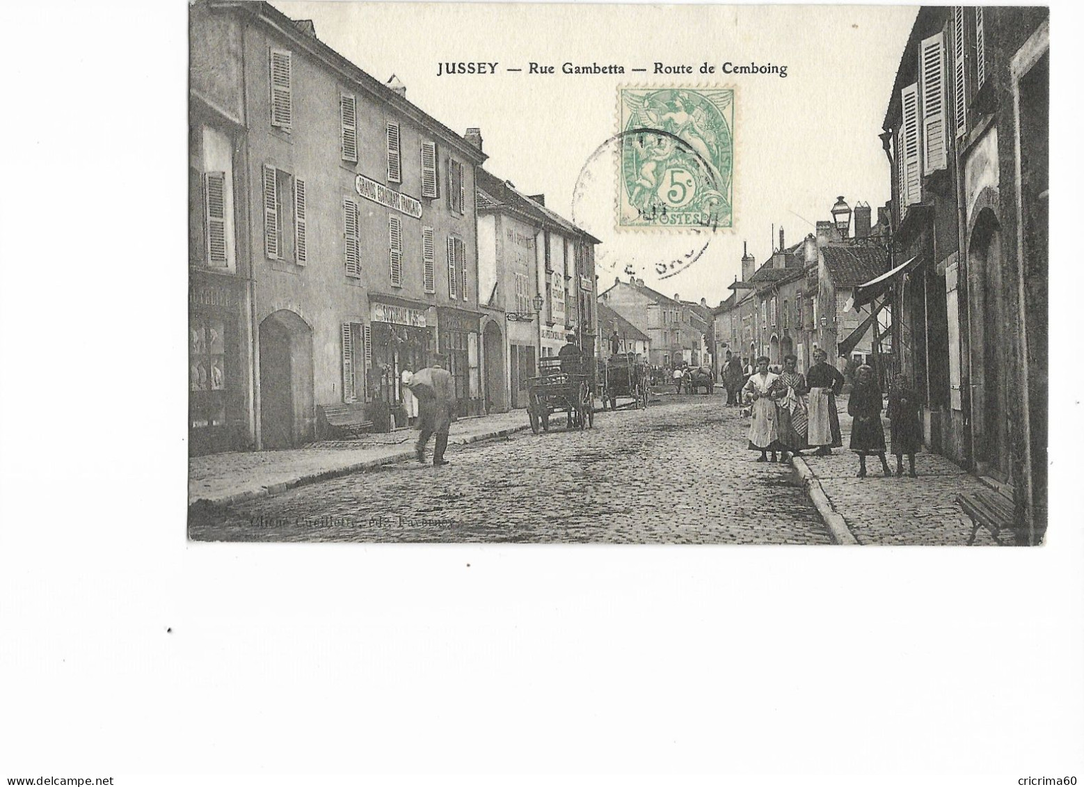 70 - JUSSEY - Rue Gambetta - Route De Cemboing. Belle Animation, CPA Ayant Circulé. BE. - Jussey