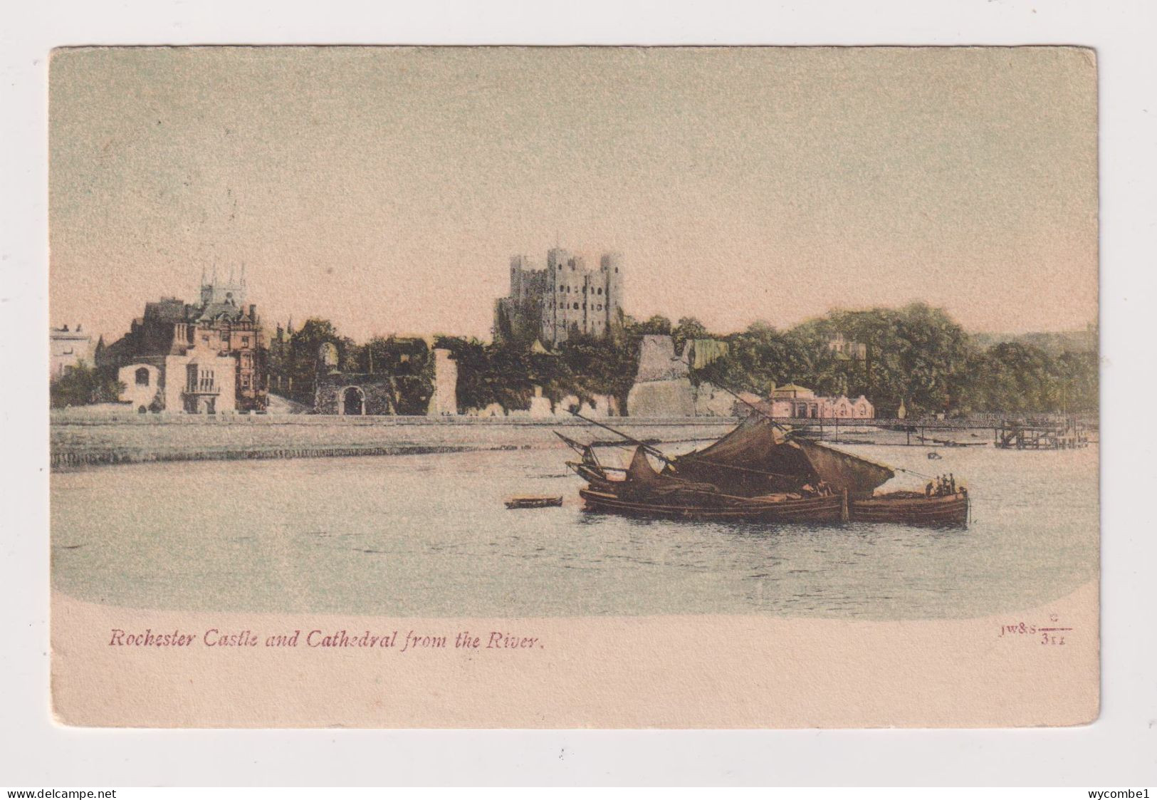 ENGLAND -  Rochester Castle And Cathedral Used Vintage Postcard - Rochester