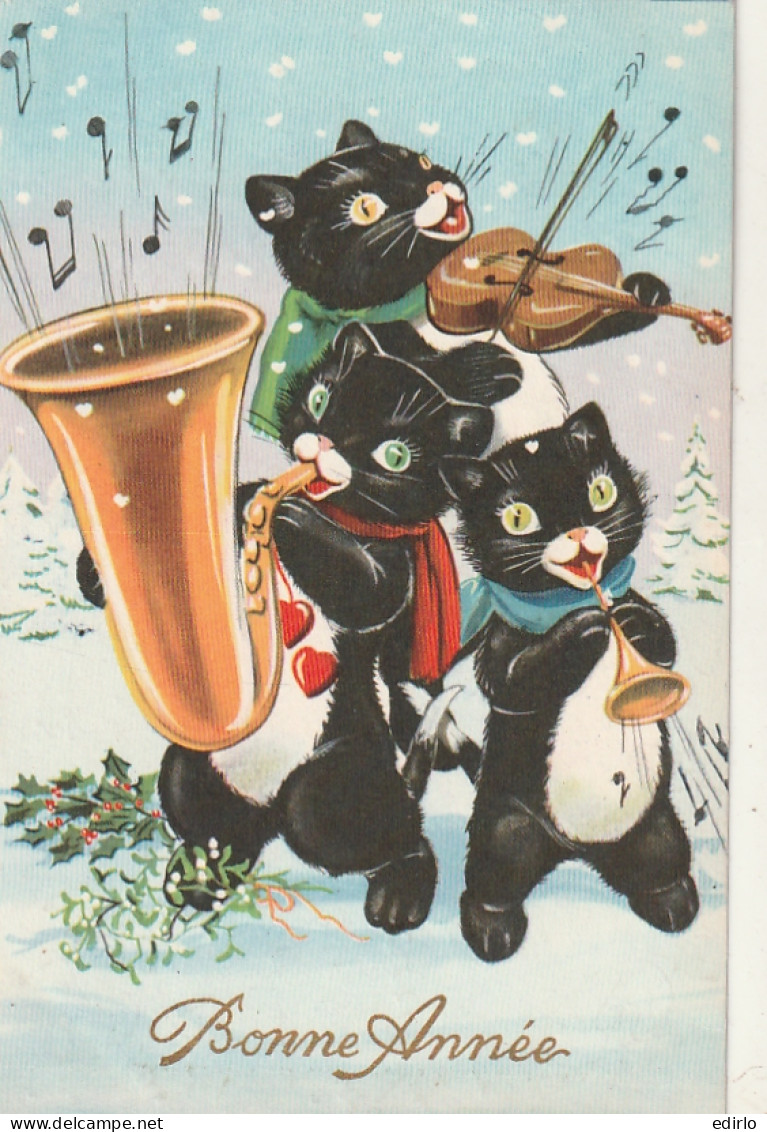 *** CHAT  *** CHATS CHATONS  --par Illustrateur Chats Humanisés Musique Musiciens écrite TTB Pas N° - Cats