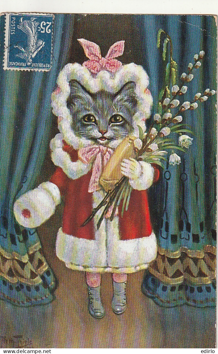 *** CHAT  *** CHATS CHATONS  - Arthur THIELE - Chat - Cat - Katze - Noël - Muguet - TSN Serie 945 - 6 - Thiele, Arthur