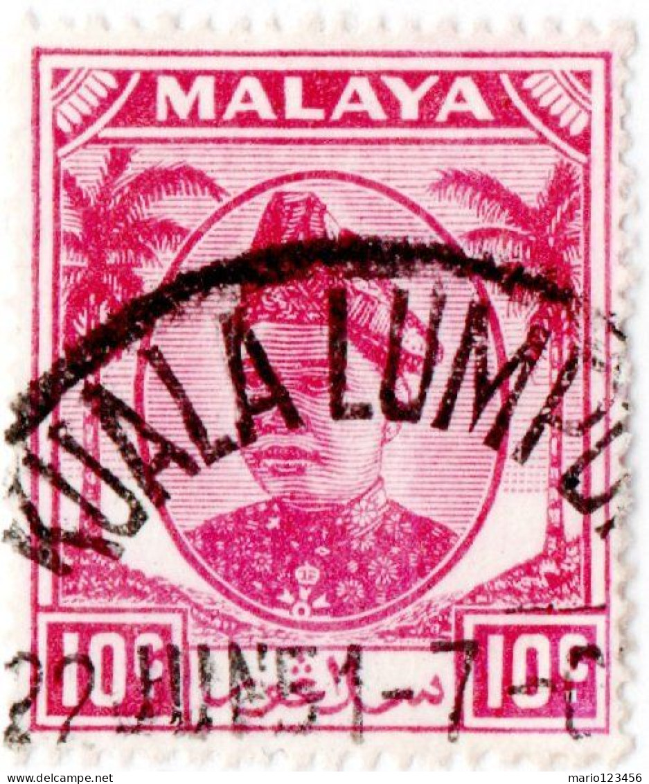 MALAYA, SELANGOR, SULTANO HIDAMUDDIN, 1949, USATI Mi:MY-SE 59, Scott:MY-SE 85, Yt:MY-SE 52 - Selangor