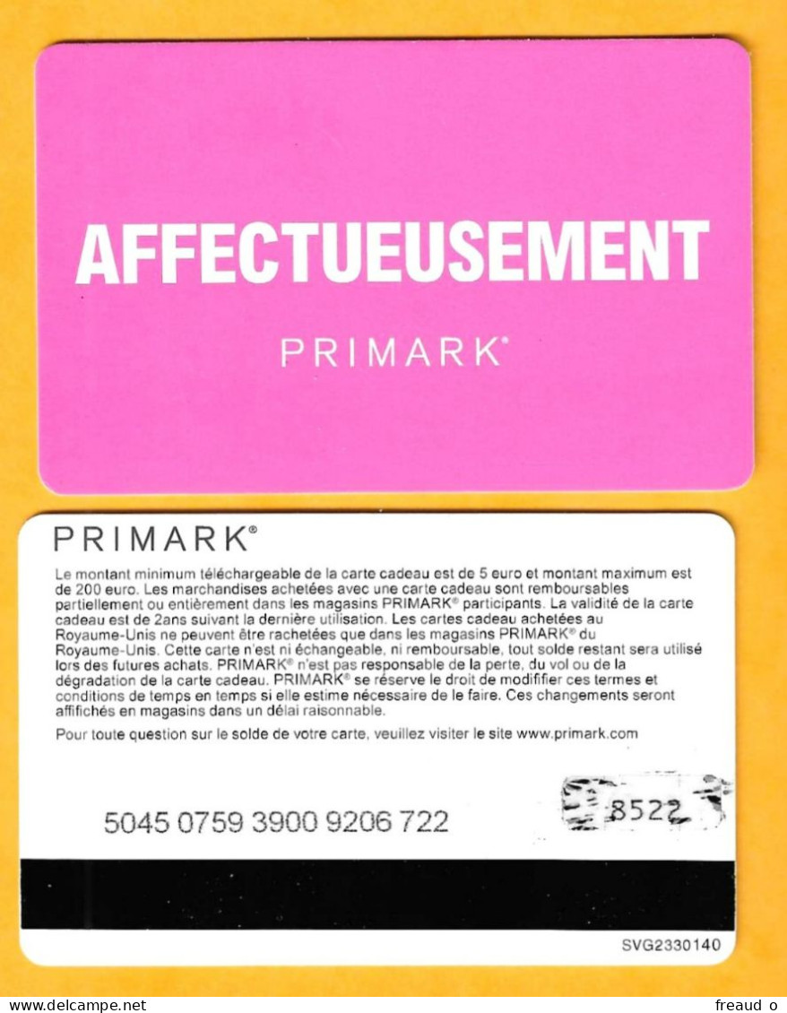 Carte Cadeau PRIMARK - N°SVG2330140 - Tarjetas De Regalo