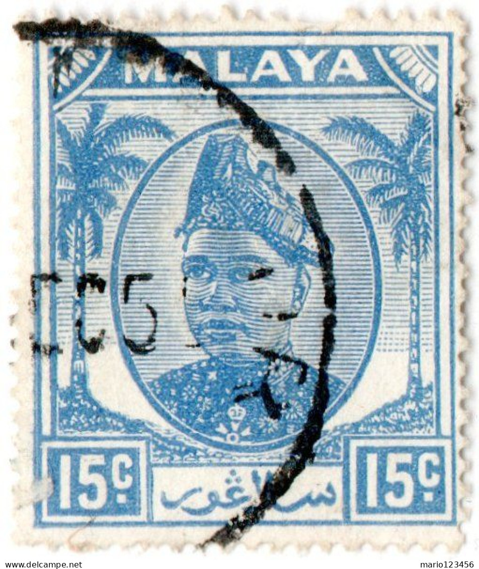 MALAYA, SELANGOR, SULTANO HIDAMUDDIN, 1949, USATI Mi:MY-SE 63, Scott:MY-SE 87, Yt:MY-SE 54 - Selangor