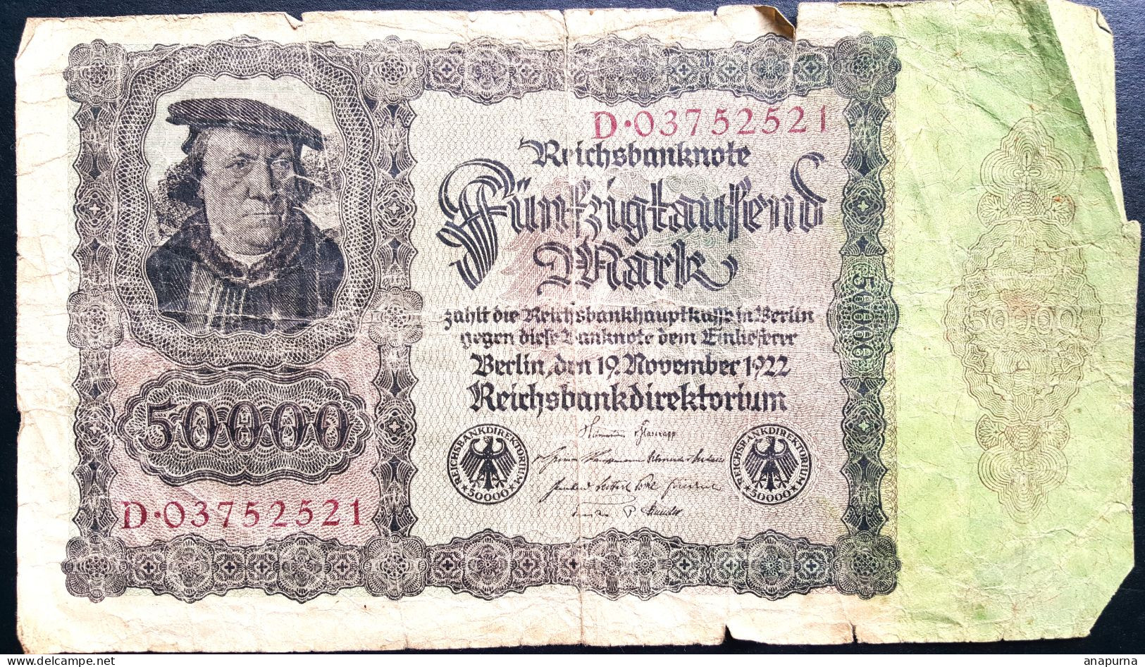 50000 Mark ALLEMAGNE 1922, Reichsbanknote, P.079, - 50.000 Mark