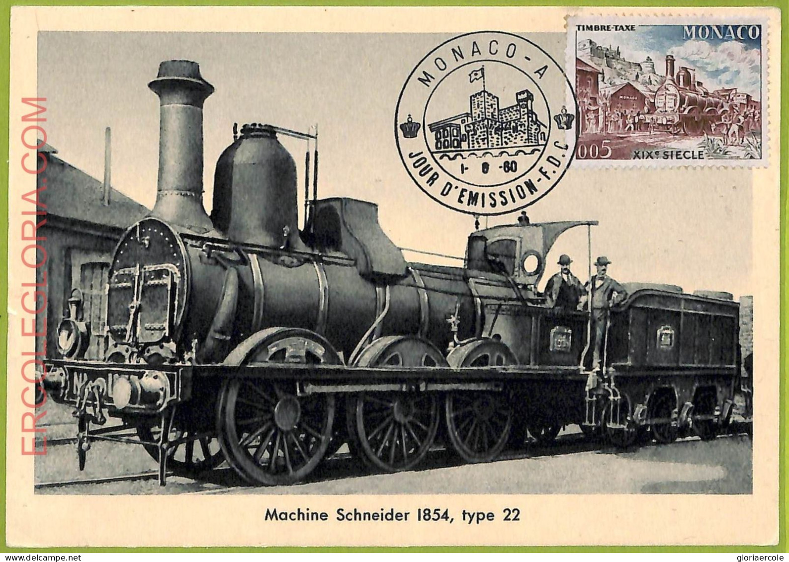 Ad3240 - MONACO - Postal History - MAXIMUM CARD -  1960   TRAINS - Trains