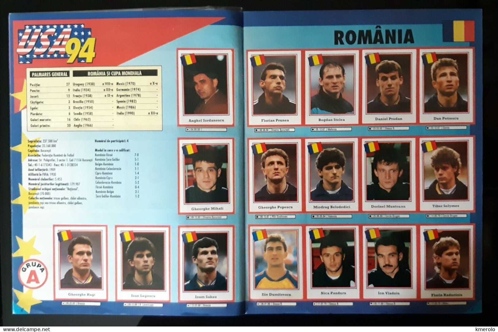 RARO !! ALBUM CALCIATORI CUPA MONDIALA FOTBAL USA 94 ed RUMENA COMPLETO !