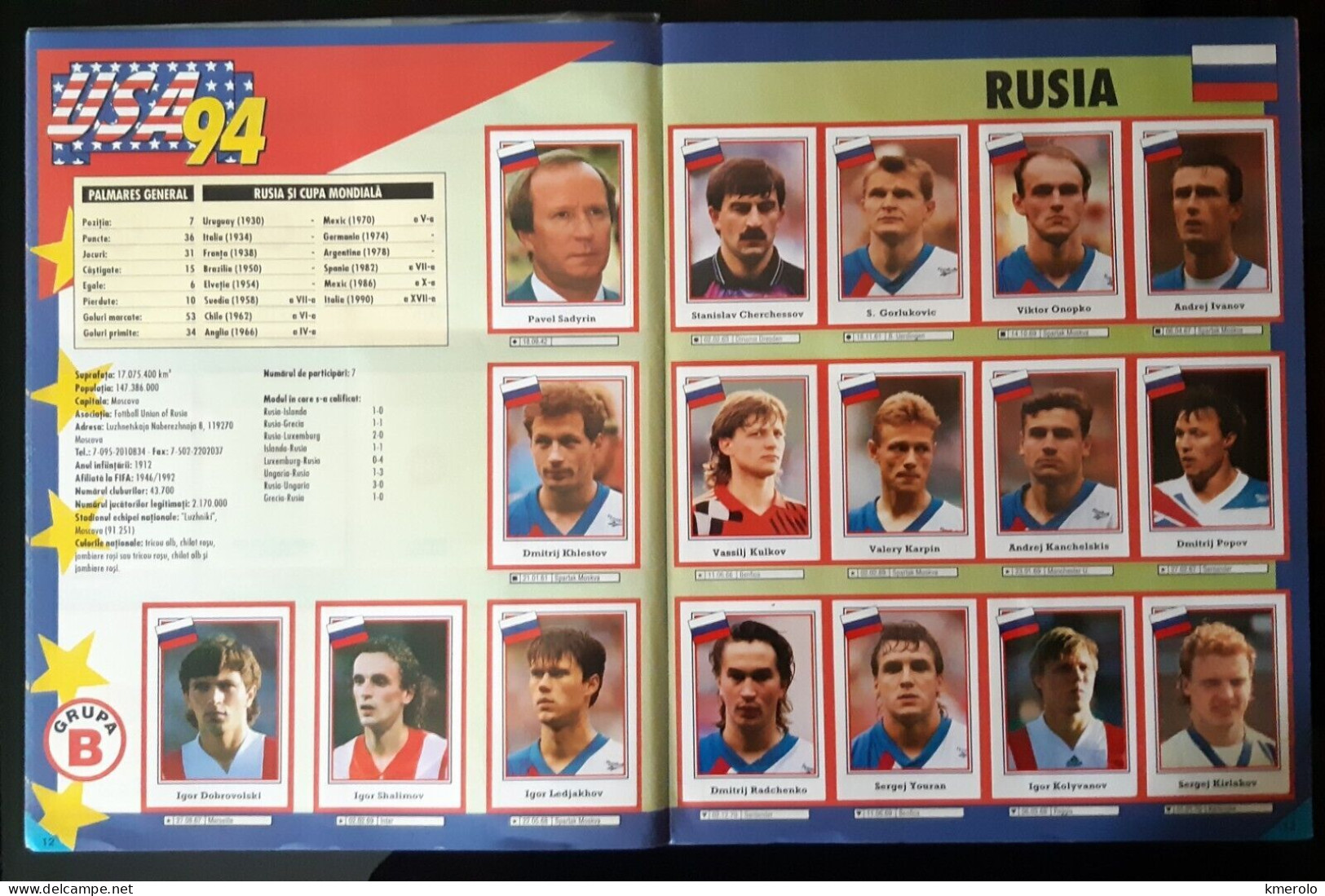 RARO !! ALBUM CALCIATORI CUPA MONDIALA FOTBAL USA 94 ed RUMENA COMPLETO !