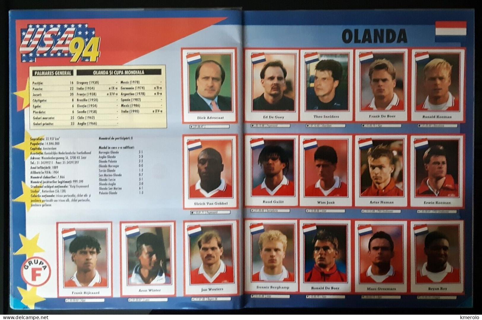 RARO !! ALBUM CALCIATORI CUPA MONDIALA FOTBAL USA 94 ed RUMENA COMPLETO !