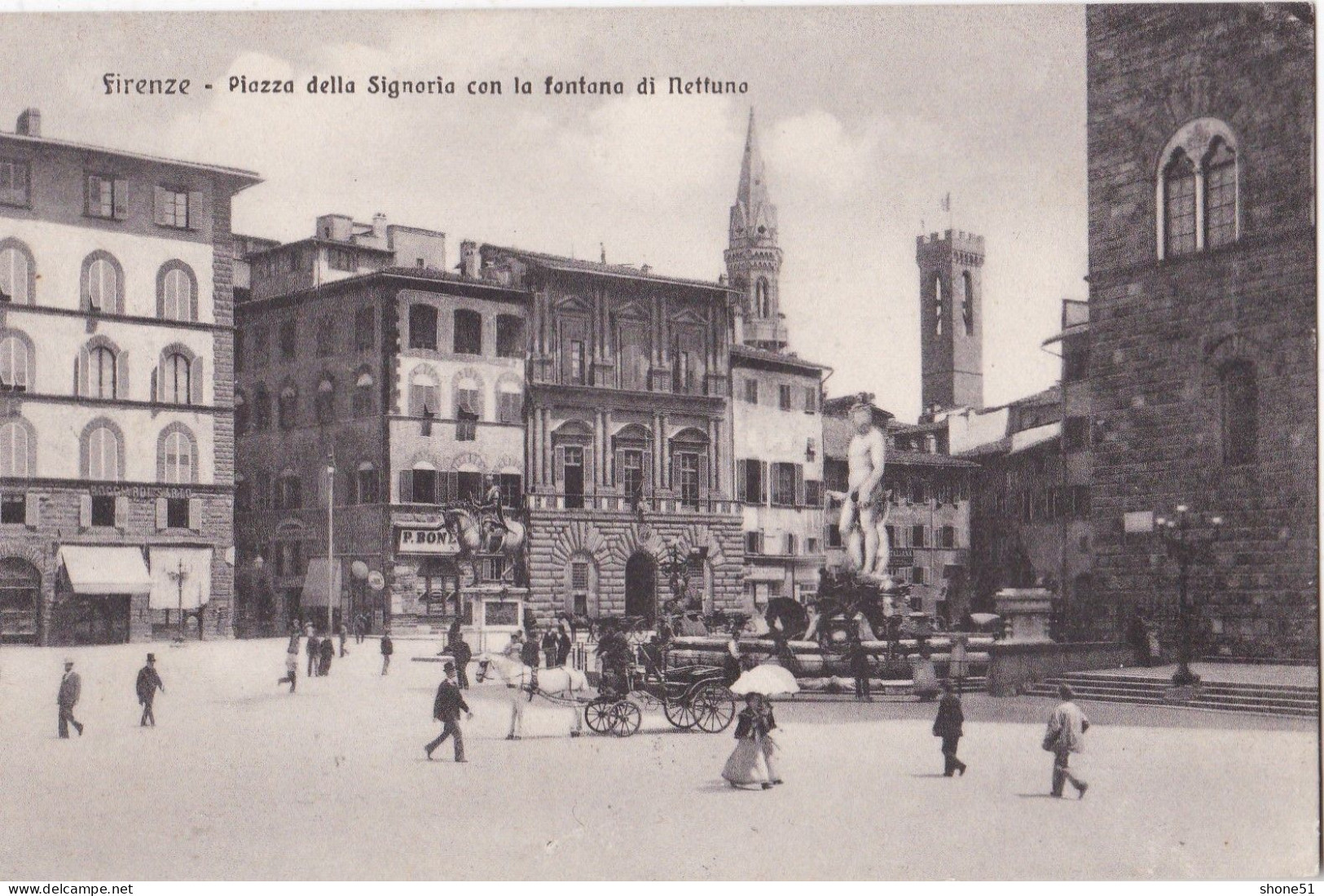 Firenze - Piazza Dela Signoria Con La Fontana Di Nettuno - Firenze