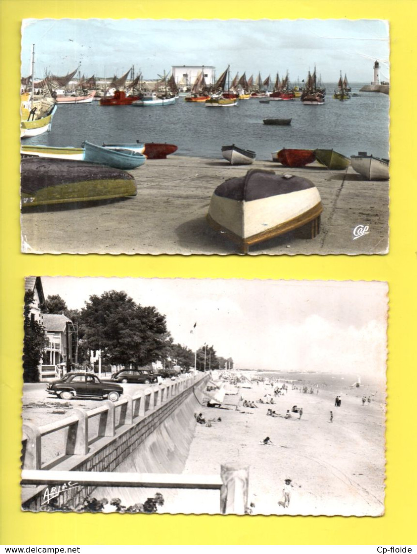 17 - ÎLE D'OLÉRON . " LA COTINIÈRE. LE PORT " & " SAINT-TROJAN. SA BELLE PLAGE " . 2 CPSM - Réf. N°38997 - - Ile D'Oléron