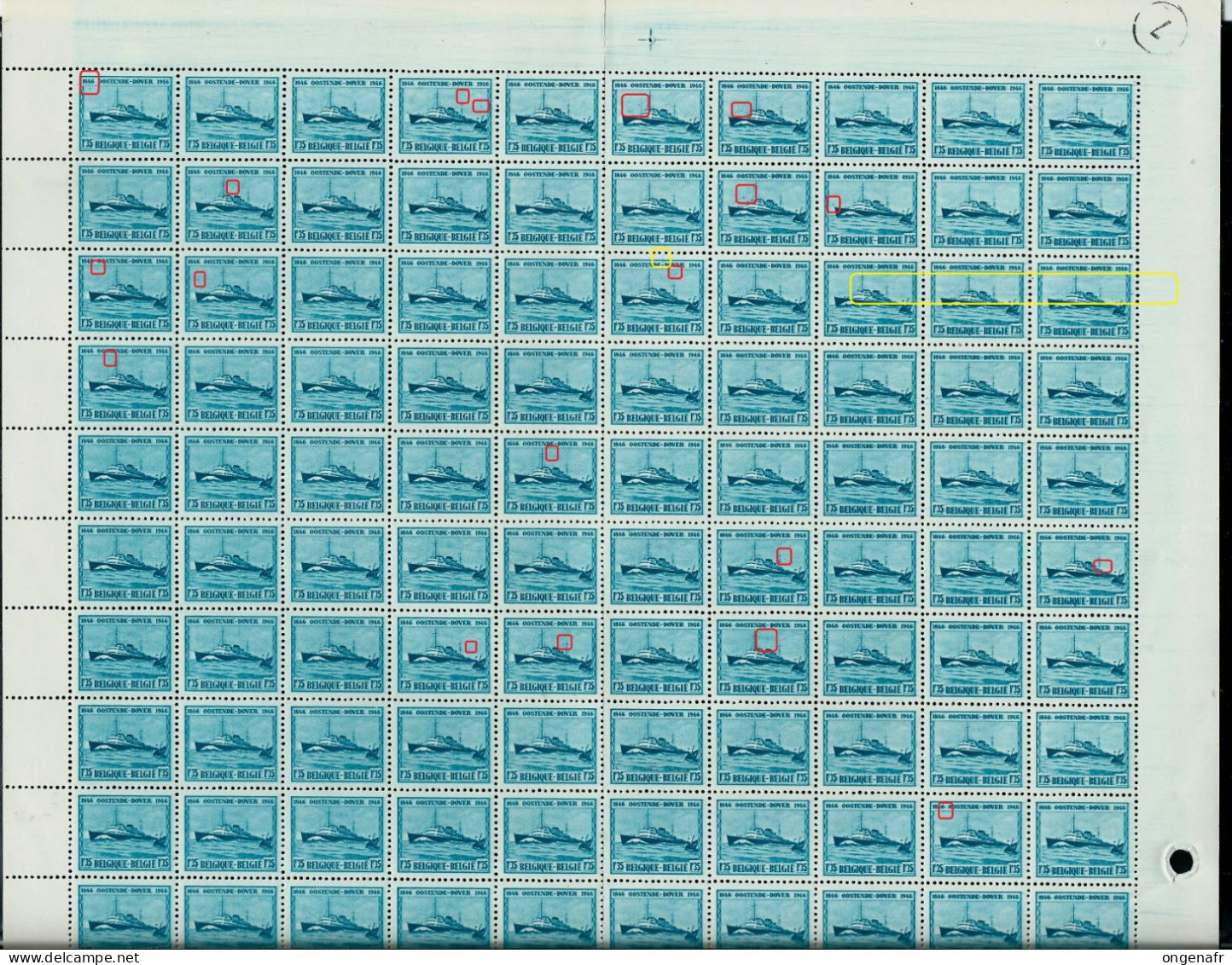 Feuille En 2 Morceaux Du 725 + Millésime( 1946) + Var. COB Et Luppi - 1931-1960