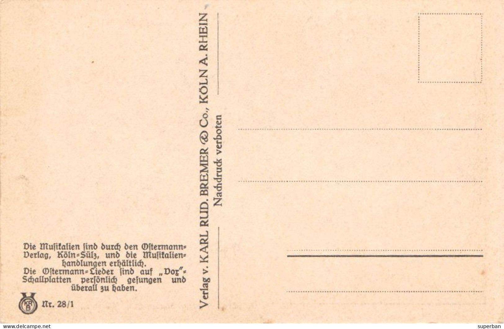 A. VOLKHOFEN JR. : KÜNSTLER LIEDKARTE / ARTIST SONG CARD : DÄ KLEIN, DÄ MUß ENE NÜGGEL HAN ! ~ 1920 - '925 ? (an638) - Other & Unclassified