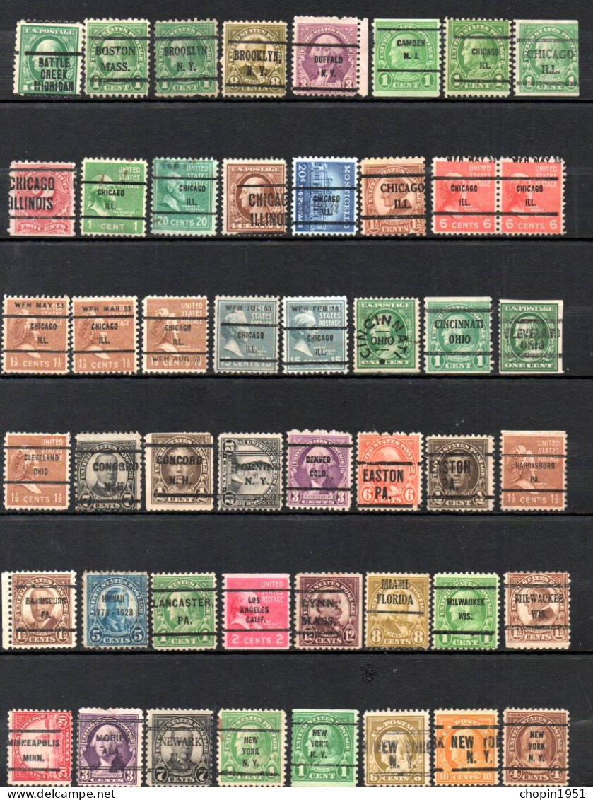 LOT DE 103 TIMBRES PRÉOBLITÉRÉS - Préoblitérés