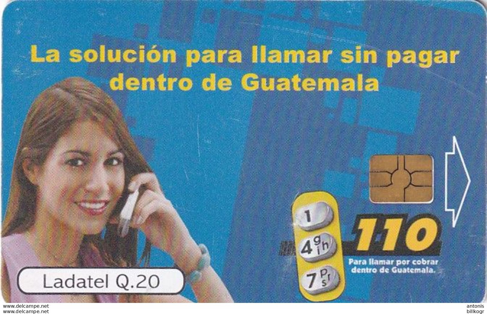 GUATEMALA - Girl, 147 110 La Solucion Para Llamar..., Used - Guatemala
