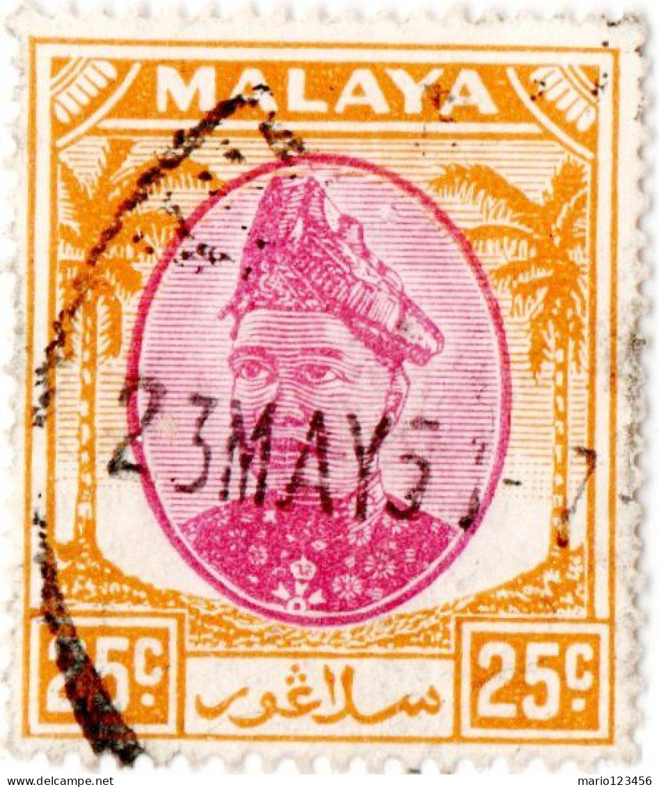 MALAYA, SELANGOR, SULTANO HIDAMUDDIN, 1949, USATI Mi:MY-SE 66, Scott:MY-SE 89, Yt:MY-SE 56 - Selangor