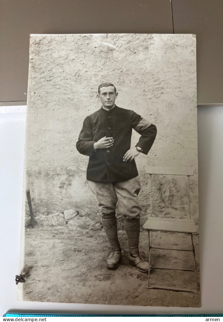 Réal Carte Photo  MILITARIA Guerre 1914-18 Soldat Prisonnier En Allemagne - Coches