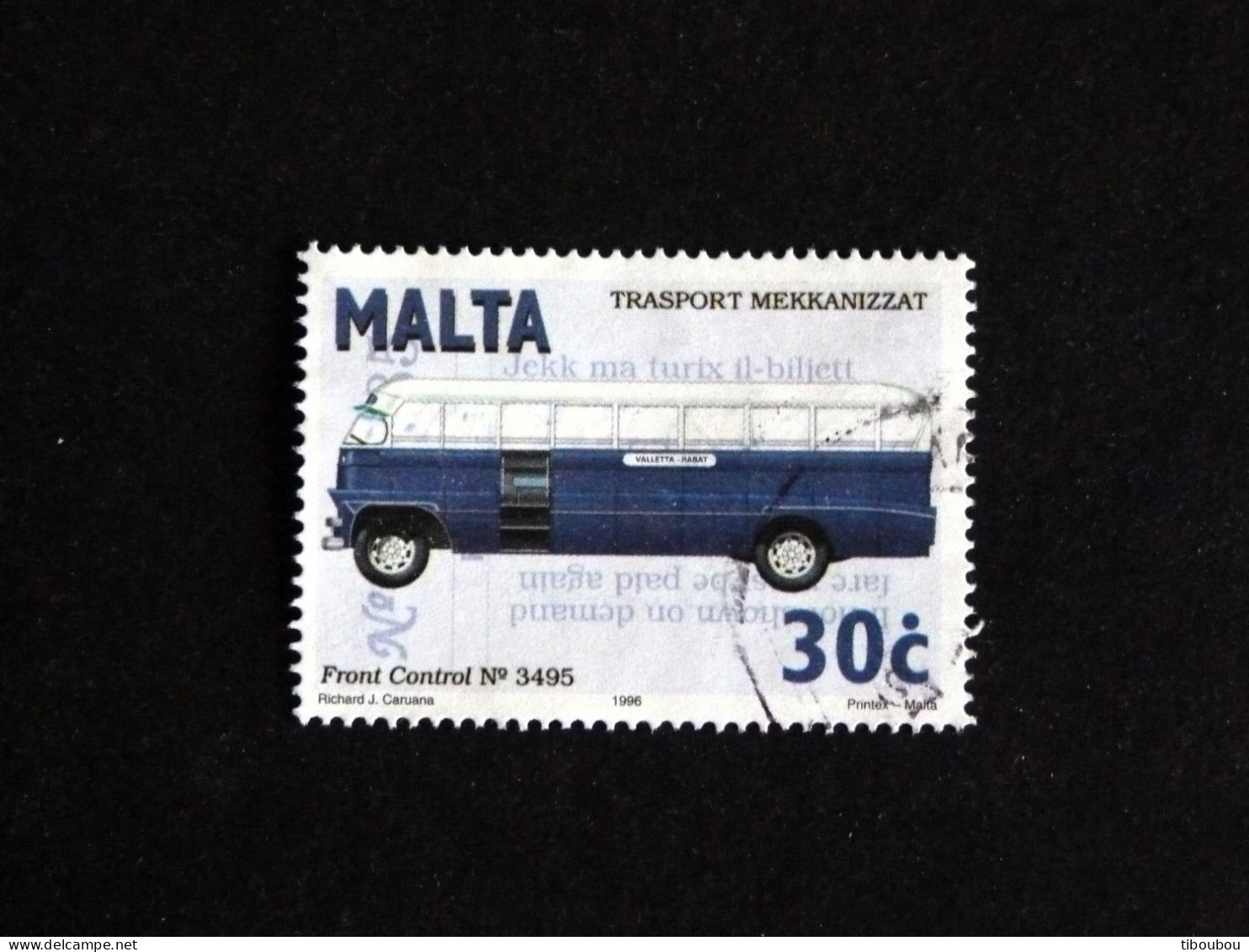 MALTE MALTA YT 975 OBLITERE - AUTOBUS FRONT CONTROL N° 3495 - Malte