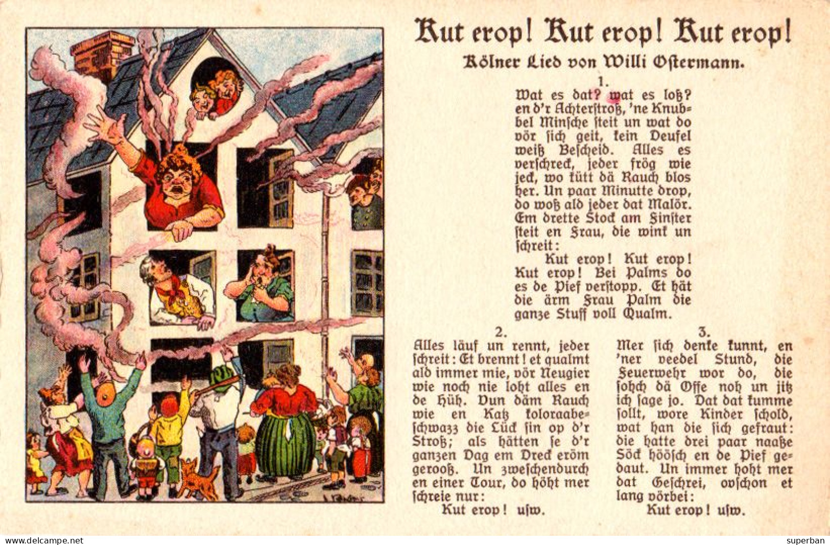 A. VOLKHOFEN JR. : KÜNSTLER LIEDKARTE / ARTIST SONG CARD : KUT EROP ! KUT EROP ! KUT EROP ! ~ 1920 - '925 ? (an639) - Other & Unclassified