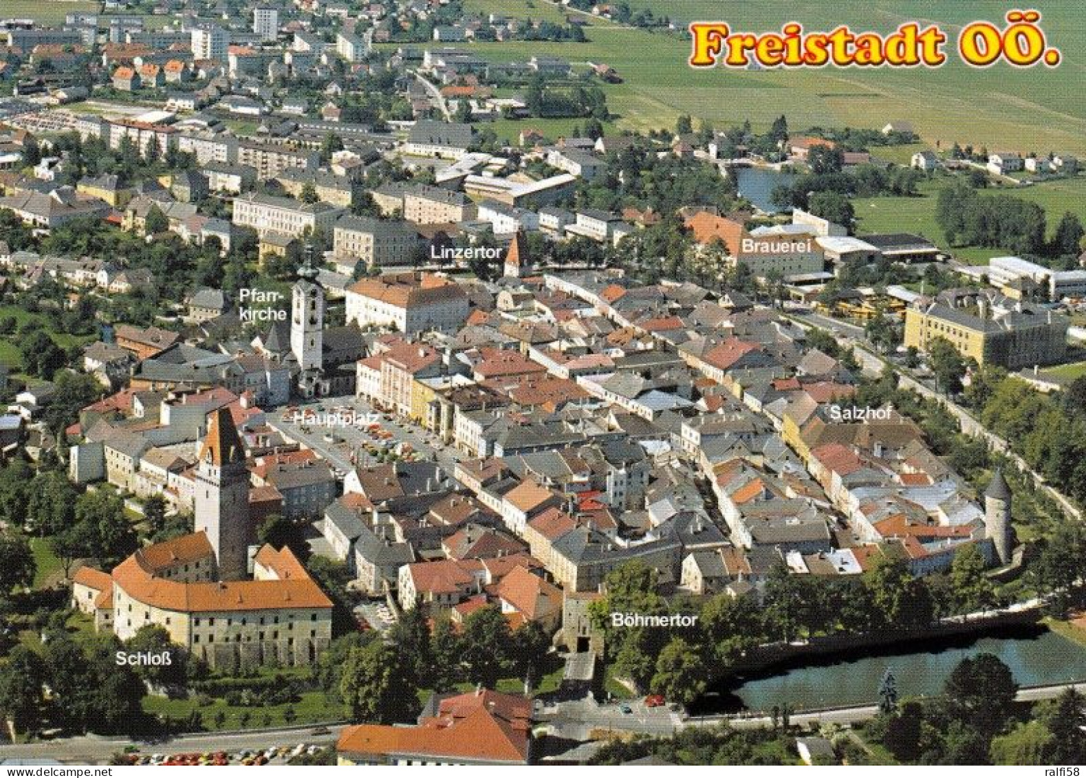 1 AK Österreich / OÖ * Der Romantische Stadtkern Von Freistadt Mit Schloß, Pfarrkirche, Hauptplatz, Linzertor, Böhmertor - Freistadt