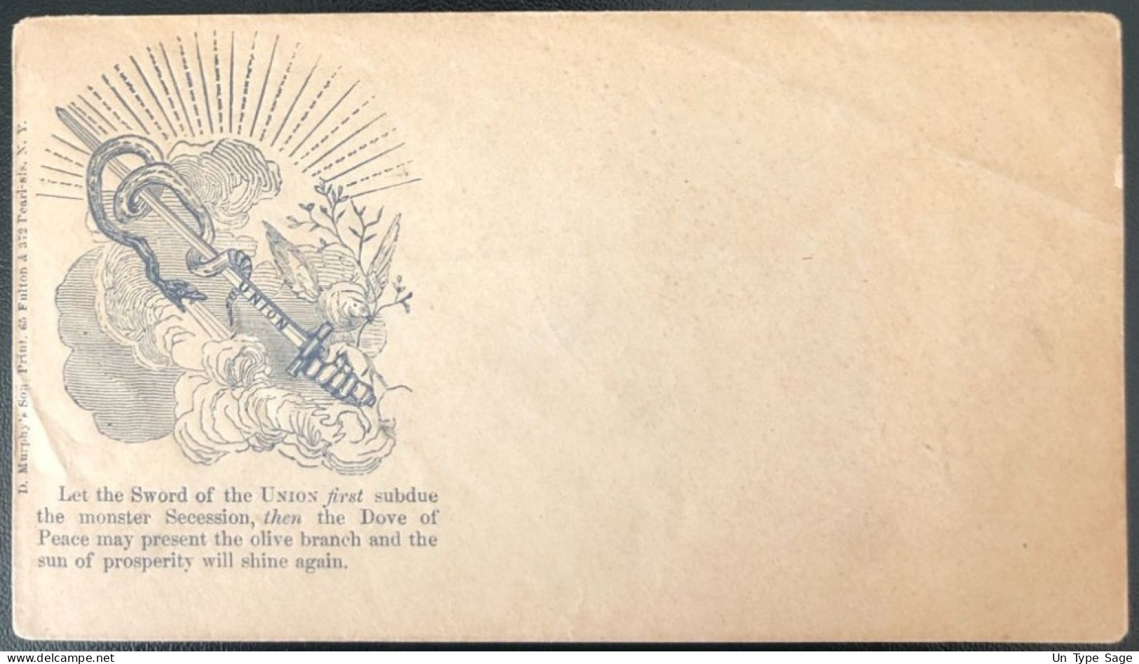 U.S.A, Civil War, Patriotic Cover - "Let The Sword Of The Union..." - Unused - (C409) - Storia Postale