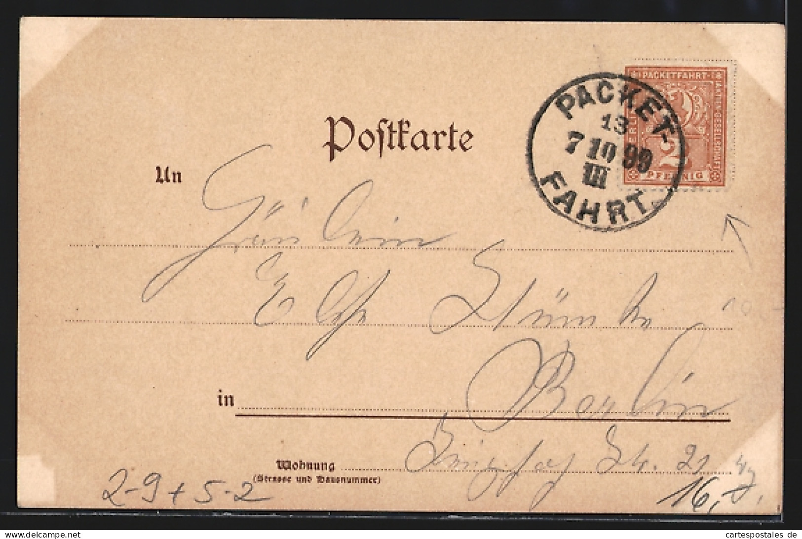 Lithographie Troubadour Mit Laute, Hopfen Und Gerste, Jugendstil, Private Stadtpost Packet-Fahrt  - Briefmarken (Abbildungen)