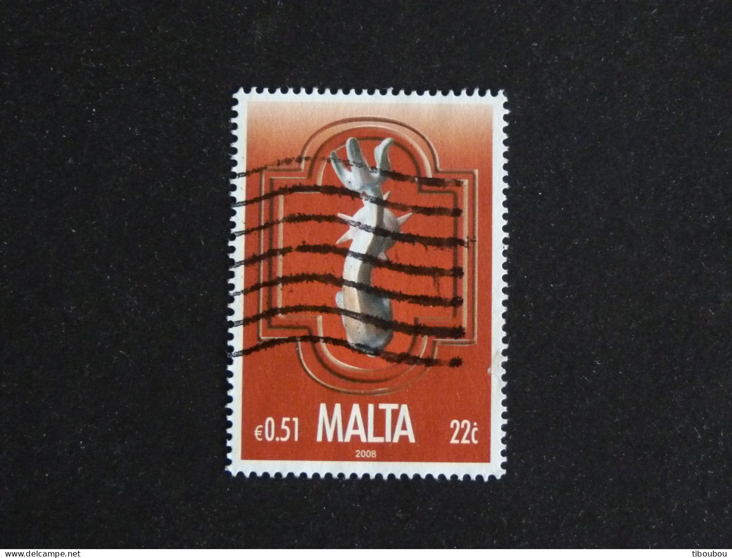 MALTE MALTA YT 1509 OBLITERE - HEURTOIR EN FORME DE DAUPHIN DOLPHIN - Malta